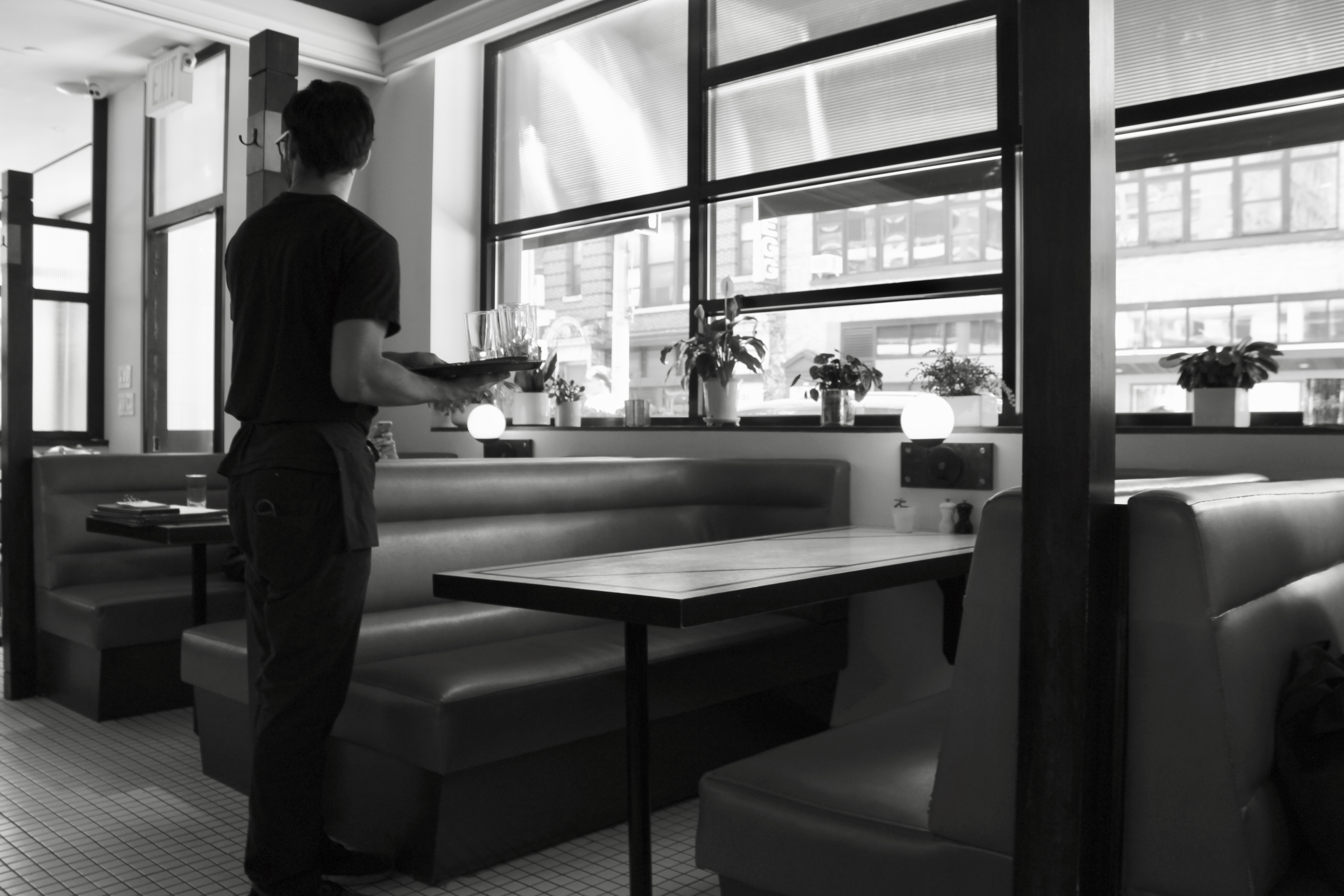 Clearing the table. Diner - Manhattan, NYC